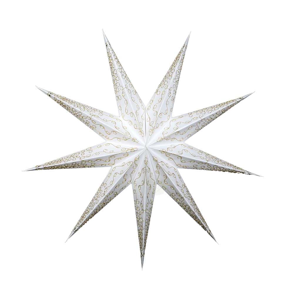 ED-774-9P-White-Gold 9 Pointer Embroided Star