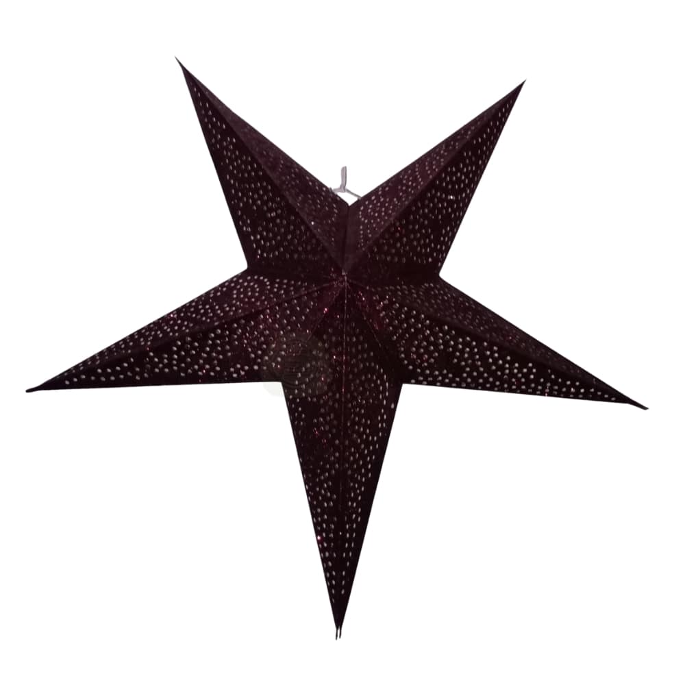 ED 052 Wine Glitter 5 Pointer Glitter Paper Star