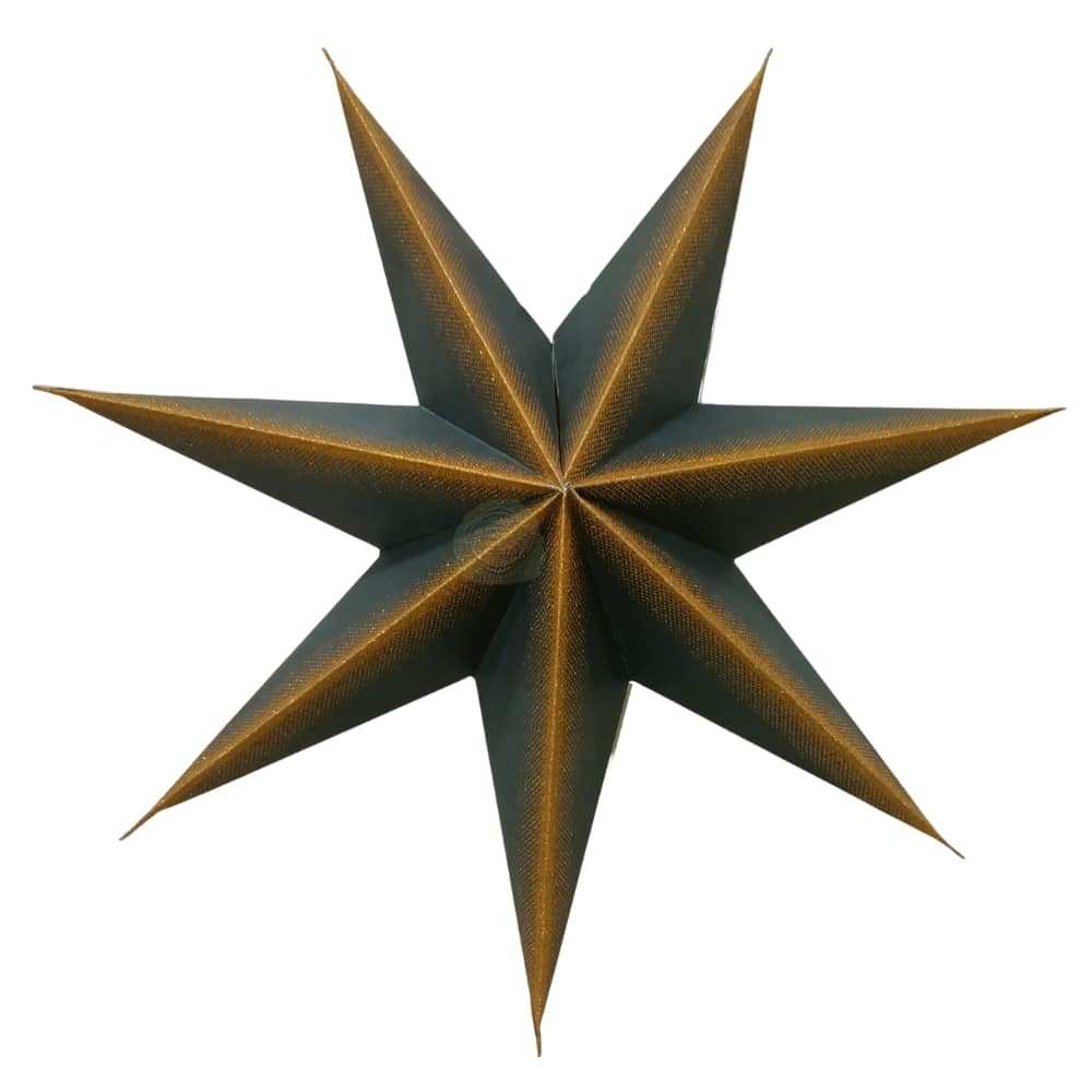 ED 1143A- Grey-Gold 7 Pointer Glitter Paper Star