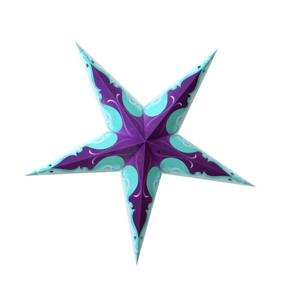 EPL 212 5P Purple 5 Pointer Paperlined Star