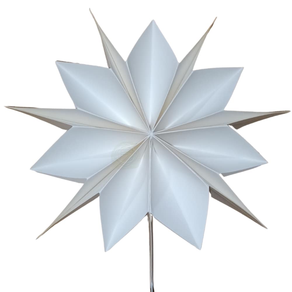 ETT21-002 White Capella Tree Topper with Nickel coated Iron Stand